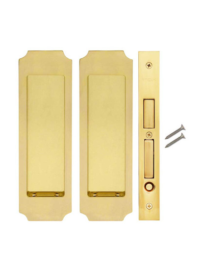 Premium Dummy Pocket-Door Mortise Lock Set with Chamfered Corner Pulls