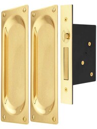 Bryn Mawr Pocket Door Mortise Edge Pull Set with Rectangular Pulls