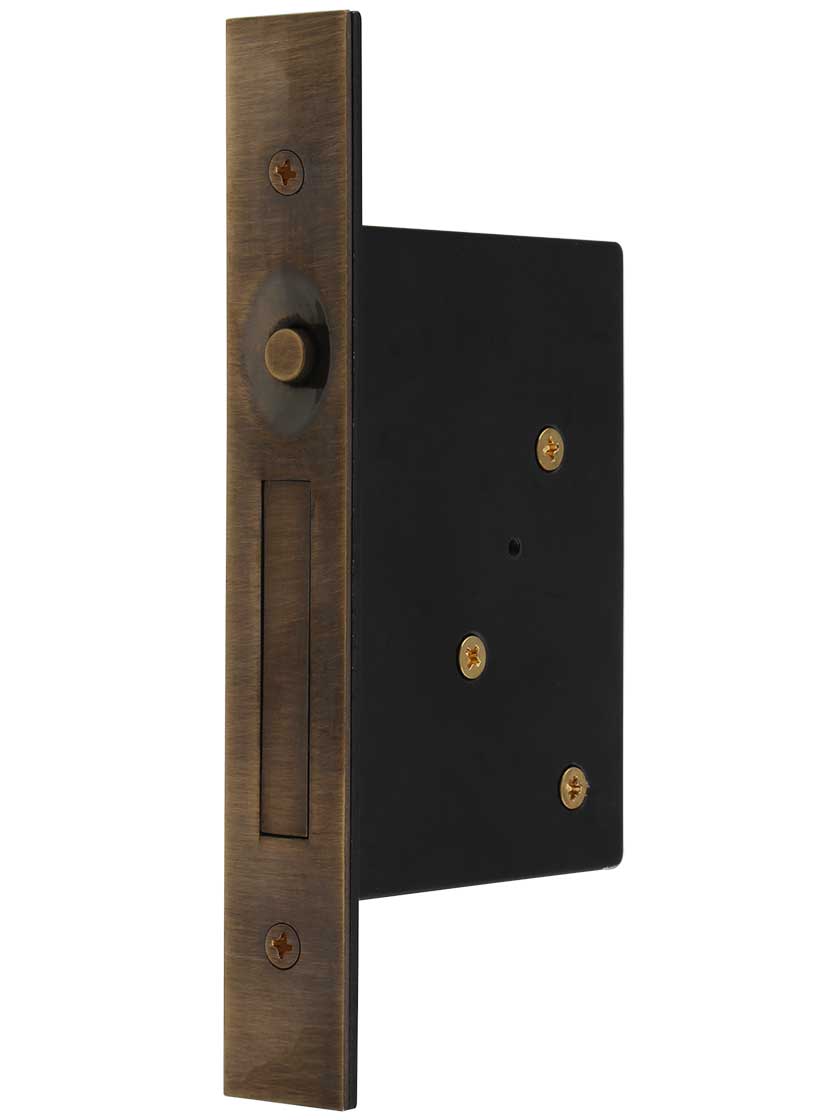 Pocket Door Mortise Edge Pull in Antique-By-Hand.