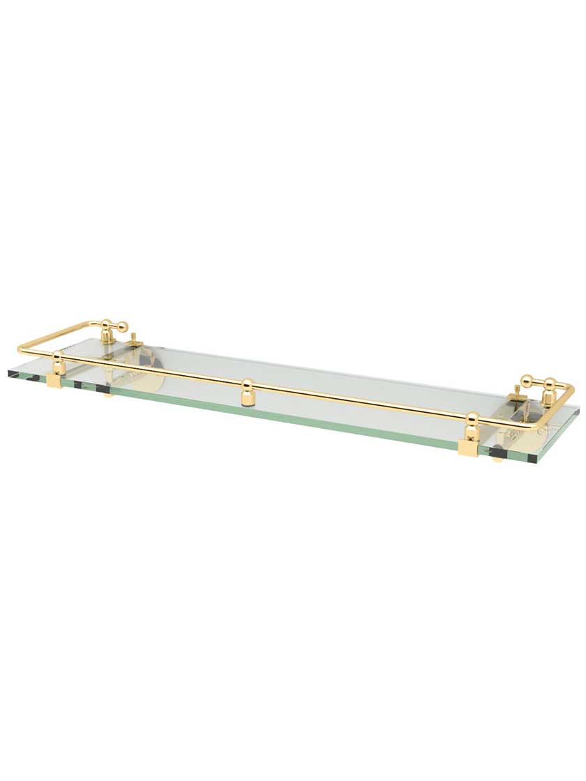 Premier Glass Bathroom Shelf with Railing | House of Antique Hardware