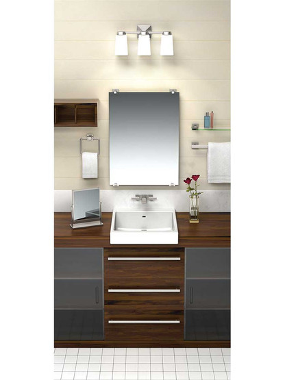Alternate View of Elevate Fixed Wall-Mount Rectangular Bathroom Mirror - 22 inch x 30 inch.