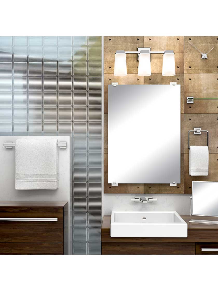 Alternate View 2 of Elevate Fixed Wall-Mount Rectangular Bathroom Mirror - 22 inch x 30 inch.