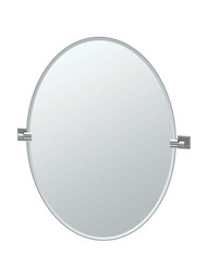Elevate Frameless Oval Bathroom Mirror - 24 inch x 32 inch.
