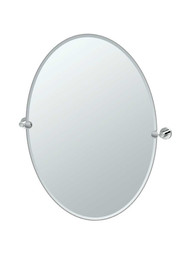 Glam Frameless Oval Bathroom Mirror - 24 inch x 32 inch.