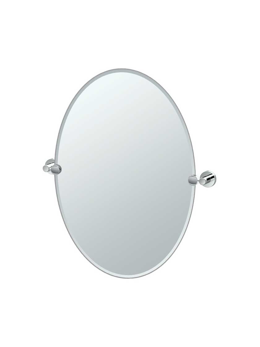 Oval Tilting Frameless Bathroom Mirror – Rispa