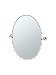 Glam Frameless Oval Bathroom Mirror - 19 1/2 inch x 26 1/2 inch.