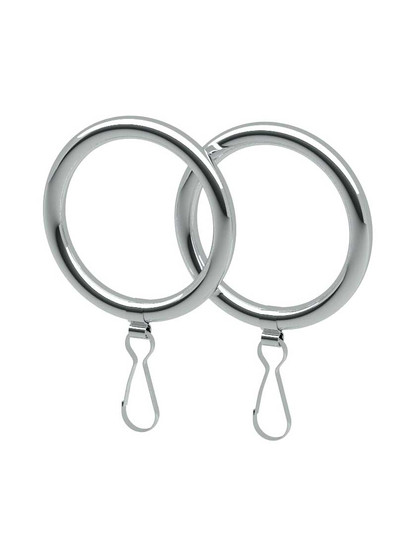 Solid-Brass Round Shower Curtain Rings - Set of 2