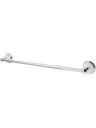 24 inch Cumberland Towel Bar with Brass and White Porcelain Rosettes.