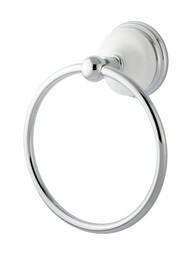 Cumberland 6 inch Towel Ring with Brass and White Porcelain Rosette.