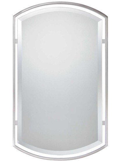 Breckenridge Wall-Mount Mirror in Brushed Nickel.