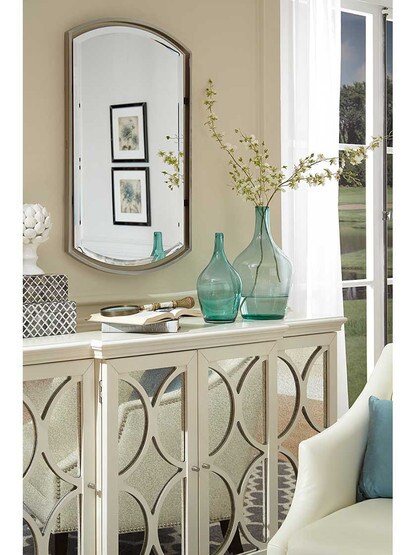 Alternate View of Breckenridge Wall-Mount Mirror in Brushed Nickel.
