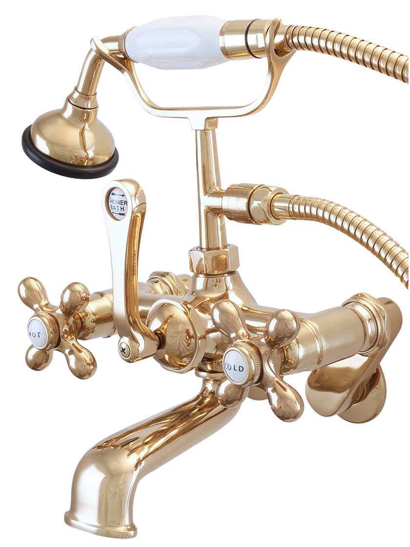 St. Andrews Clawfoot Tub-Wall Mount Faucet with American Cross Handles