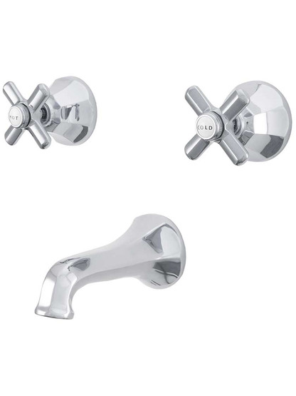 Mississippi Wall-Mount Tub Faucet with Hexagonal Cross Handles