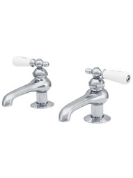 Tahoe Basin Taps with White Porcelain Levers