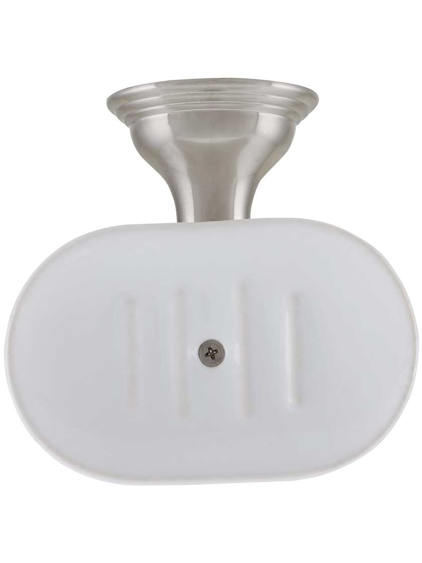 Mead Wall-Mount Soap Holder with White Porcelain Dish