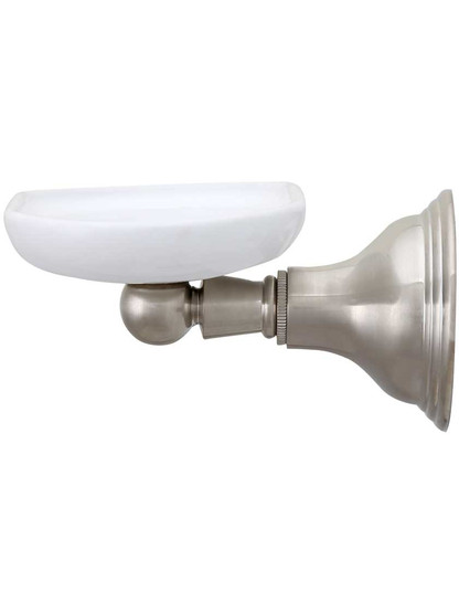 Alternate View of Mead Wall-Mount Toothbrush and Cup Holder with White Porcelain Dish.