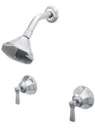 Mississippi Wall-Mount Shower Faucet with Flat Levers