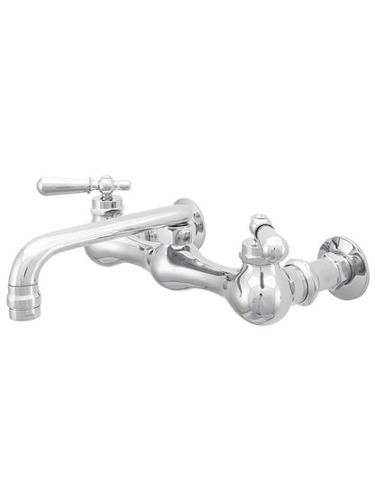 Platte Wall-Mount Kitchen Faucet with Rounded Levers