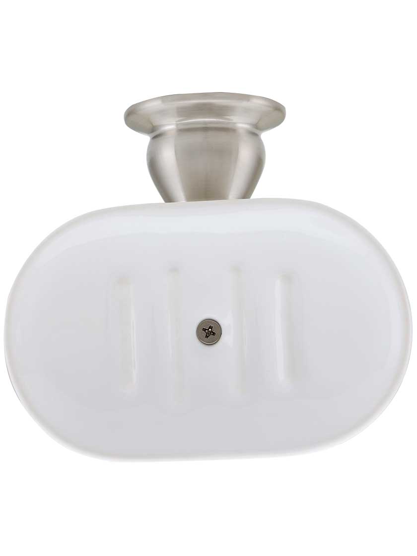Deschutes Wall-Mount Soap Holder with White Porcelain Dish