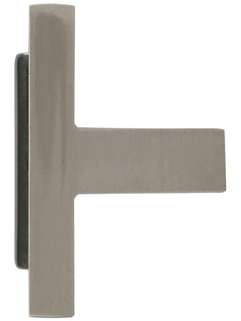 Alternate View of Spa Square Cabinet Knob with Black Glass Inlay.