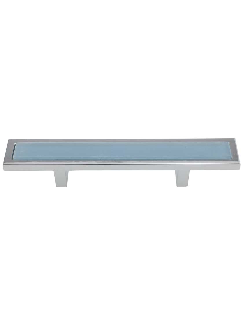 Spa Drawer Pull with Blue Glass Inlay - 3" Center-to-Center