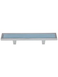 Spa Drawer Pull with Blue Glass Inlay - 3" Center-to-Center