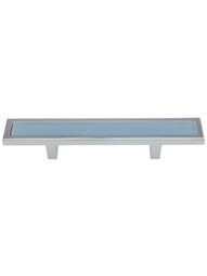 Spa Drawer Pull with Blue Glass Inlay - 3" Center-to-Center