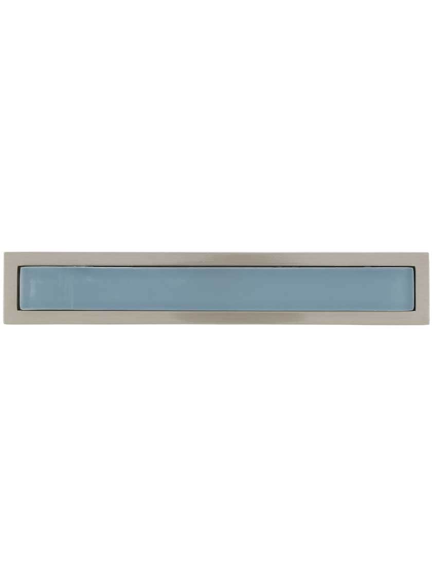 Alternate View 2 of Spa Drawer Pull with Blue Glass Inlay - 3 inch Center-to-Center.