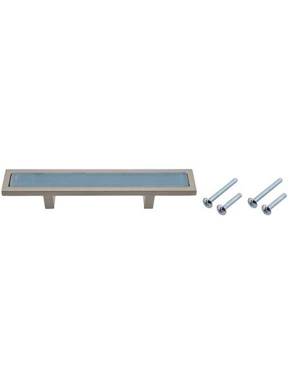 Alternate View 3 of Spa Drawer Pull with Blue Glass Inlay - 3 inch Center-to-Center.
