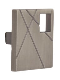 Modernist Left Cabinet Knob - 1 3/8 inch Square.