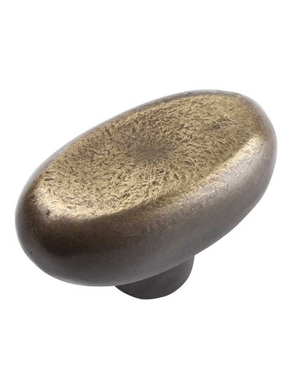 Alternate View of Distressed Oval Knob - 1 inch x 1 3/4 inch.