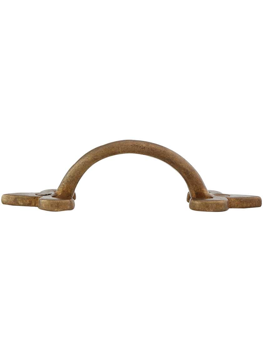 Alternate View of Arched Handle Bronze Fleur-de-Lis 4-Inch Cabinet Pull.