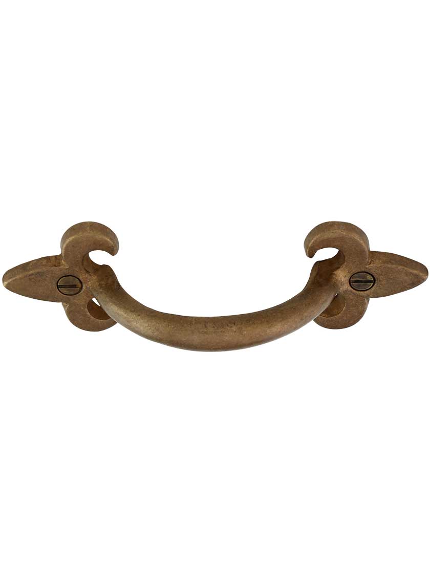 Alternate View 2 of Arched Handle Bronze Fleur-de-Lis 4-Inch Cabinet Pull.