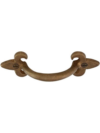 Alternate View 2 of Arched Handle Bronze Fleur-de-Lis 4-Inch Cabinet Pull.