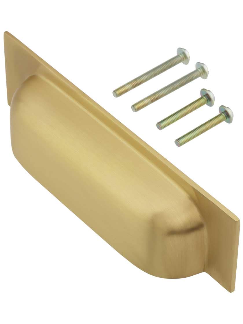 Alternate View 2 of Rectangular Cast-Brass Bin Pull - 3 inch or 3 3/4 inch Center-to-Center.