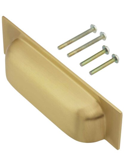 Alternate View 2 of Rectangular Cast-Brass Bin Pull - 3 inch or 3 3/4 inch Center-to-Center.