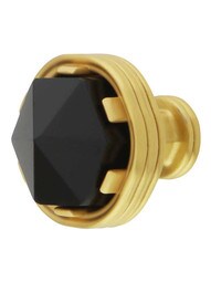 Chrysalis Black Glass Round Knob - 1 3/16-Inch Diameter