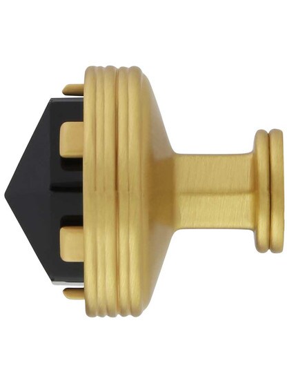 Alternate View of Chrysalis Black Glass Round Knob - 1 3/16-Inch Diameter.