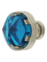 Chrysalis Cerulean Blue Glass Round Knob - 1 3/16-Inch Diameter