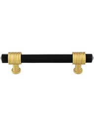 Chrysalis Black Glass Pull - 3 3/4-Inch Center-to-Center