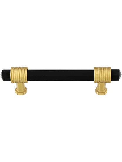 Chrysalis Black Glass Pull - 3 3/4-Inch Center-to-Center .