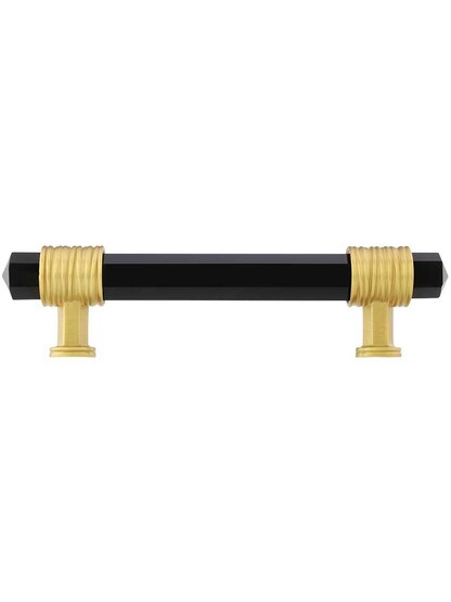 Alternate View of Chrysalis Black Glass Pull - 3 3/4-Inch Center-to-Center .
