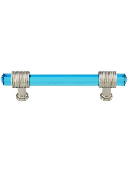 Chrysalis Cerulean Blue Glass Pull - 3 3/4-Inch Center-to-Center .