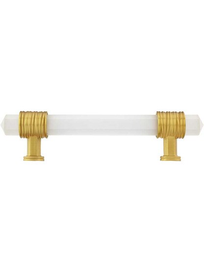 Alternate View of Chrysalis Frosted Glass Pull - 3 3/4-Inch Center-to-Center .