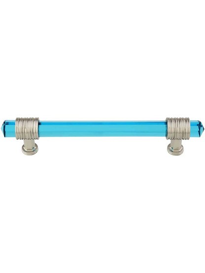 Chrysalis Cerulean Blue Glass Pull - 5 1/16-Inch Center-to-Center .