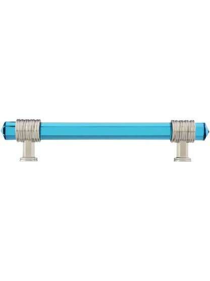 Alternate View of Chrysalis Cerulean Blue Glass Pull - 5 1/16-Inch Center-to-Center .