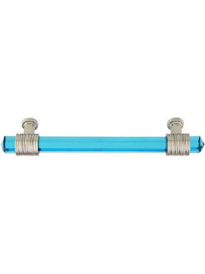 Alternate View 2 of Chrysalis Cerulean Blue Glass Pull - 5 1/16-Inch Center-to-Center .