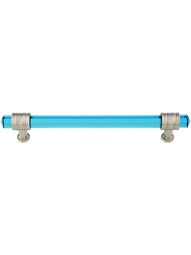 Chrysalis Cerulean Blue Glass Pull - 6 5/16-Inch Center-to-Center