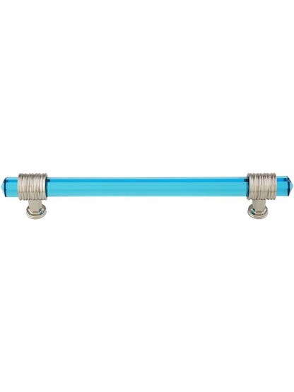 Chrysalis Cerulean Blue Glass Pull - 6 5/16-Inch Center-to-Center .