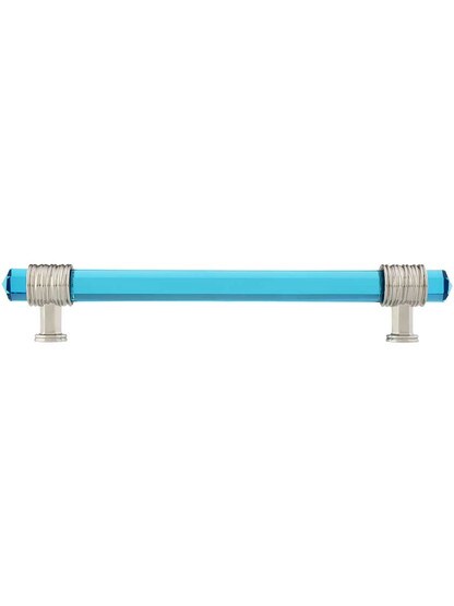 Alternate View of Chrysalis Cerulean Blue Glass Pull - 6 5/16-Inch Center-to-Center .